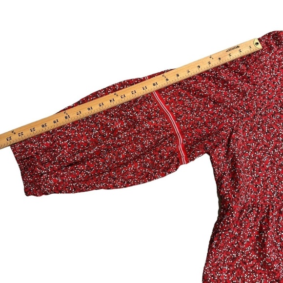 Max Studio Red Cherry Print Boho Balloon Long Sleeve Blouse. Size 2X - Picture 6 of 12